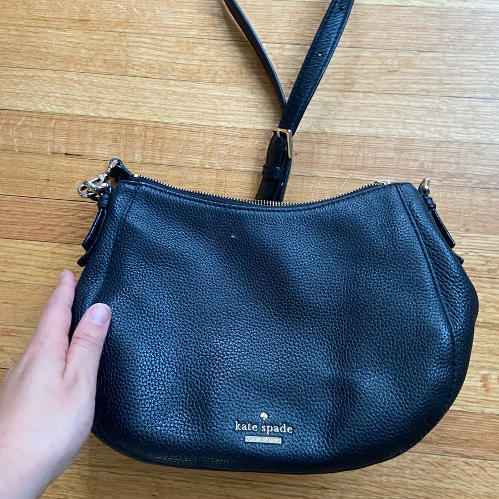 Kate spade black small cross body messenger bag